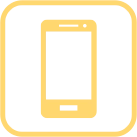 Mobile phone icon representing SIM deals, indicating mobile phone plans, connectivity, and telecommunications services